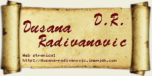 Dušana Radivanović vizit kartica